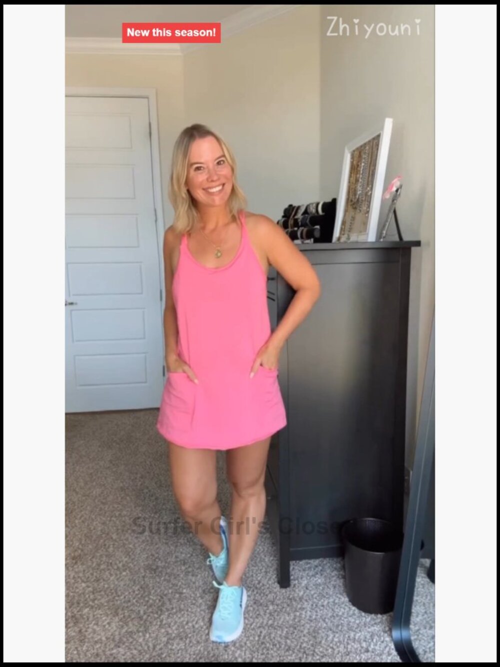Sleeveless Mini Dress with Built-in Shorts & Pockets - Picture 5 of 7